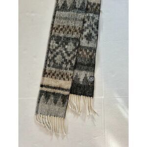 Elegant Black and Cream 100% Alpaca Scarf